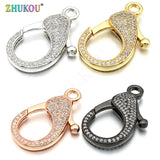 Brass CZ Lobster Clasps Hooks DIY Jewelry Findings 4mm Hole VK58