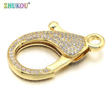Brass CZ Lobster Clasps Hooks DIY Jewelry Findings 4mm Hole VK58