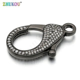 Brass CZ Lobster Clasps Hooks DIY Jewelry Findings 4mm Hole VK58