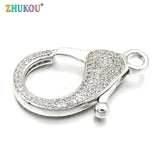 Brass CZ Lobster Clasps Hooks DIY Jewelry Findings 4mm Hole VK58