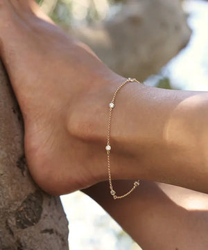 21+3cm CZ Woman Anklets 925 Sterling Silver Ankle Bracelet