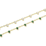 Green CZ Anklet Bracelet Women Gift Summer Holiday Beach Chain Bead Bracelet