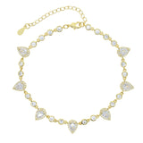 Green CZ Anklet Bracelet Women Gift Summer Holiday Beach Chain Bead Bracelet
