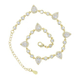 Green CZ Anklet Bracelet Women Gift Summer Holiday Beach Chain Bead Bracelet
