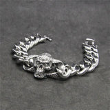 21.5cm Rider Skull Bracelet 316L Stainless Steel Band Skull Biker Bracelet