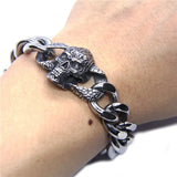 21.5cm Rider Skull Bracelet 316L Stainless Steel Band Skull Biker Bracelet
