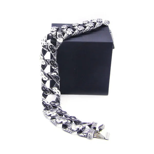 21.5cm Stainless Steel Money Bracelet - Party Style Men's Bracelet