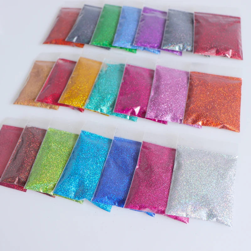 21 Bags 0.2mm Laser Glitter Powder DIY Christmas Decor Epoxy Resin Mold Fillers