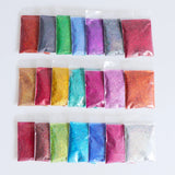 21 Bags Laser Holographic Glitter Resin Filling Slime Pigment Nail Art