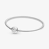 925 Silver Charm Bracelet Rose Golden Daisy Flower Barrel Clasp Snake Chain
