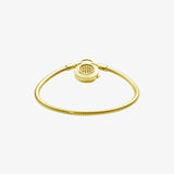 925 Silver Charm Bracelet Rose Golden Daisy Flower Barrel Clasp Snake Chain