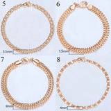21 Styles 585 Rose Bracelet for Women Men Girl Snail Curb/Weaving Link Chains