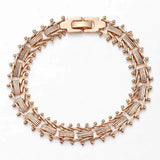 21 Styles 585 Rose Bracelet for Women Men Girl Snail Curb/Weaving Link Chains