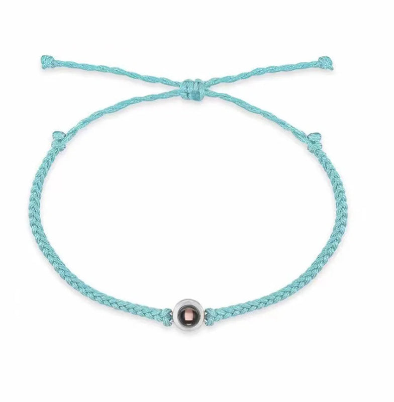 Personalized Braided Projection Bracelets with Picture - Custom Memorial Gift