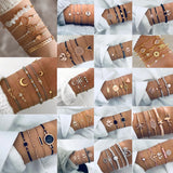 Geometric Woven Bracelet with Natural Stone and Shell Detail