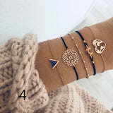 Geometric Woven Bracelet with Natural Stone and Shell Detail