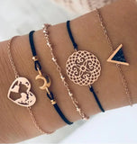 Geometric Woven Bracelet with Natural Stone and Shell Detail