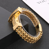 Stainless Steel Cross Link Chain Bracelet Silver Party Bangles