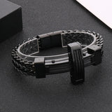 Stainless Steel Cross Link Chain Bracelet Silver Party Bangles