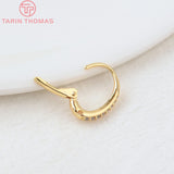 4PCS 10x15MM Zircon Oval Earrings Hooks DIY Jewelry Findings