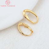 4PCS 10x15MM Zircon Oval Earrings Hooks DIY Jewelry Findings