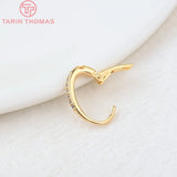 4PCS 10x15MM Zircon Oval Earrings Hooks DIY Jewelry Findings