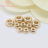 10PCS 24K Plated Brass Wheel Spacer Beads for DIY Jewelry