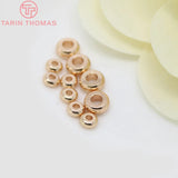 10PCS 24K Plated Brass Wheel Spacer Beads for DIY Jewelry