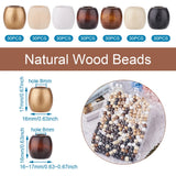 210pcs Unfinished Natural Wood Beads 17x16mm, Hole: 8mm