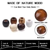 210pcs Unfinished Natural Wood Beads 17x16mm, Hole: 8mm