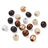 210pcs Unfinished Natural Wood Beads 17x16mm, Hole: 8mm