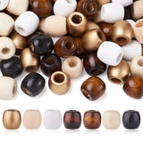 210pcs Unfinished Natural Wood Beads 17x16mm, Hole: 8mm
