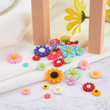 210Pcs Resin Daisy Flower Flatback Cabochons DIY Craft Embellishment