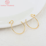 20PCS 15.5x19MM 24K Plated Round Earring Hook Jewelry Findings