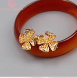 6PCS 17.5MM Champagne Flower Stud Earrings DIY Jewelry Accessories