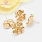 6PCS 17.5MM Champagne Flower Stud Earrings DIY Jewelry Accessories