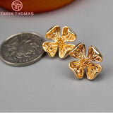 6PCS 17.5MM Champagne Flower Stud Earrings DIY Jewelry Accessories