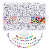 2150 Pcs Mix Bead Number & Alphabet Letter Beads DIY Decoration Bracelet Anklet