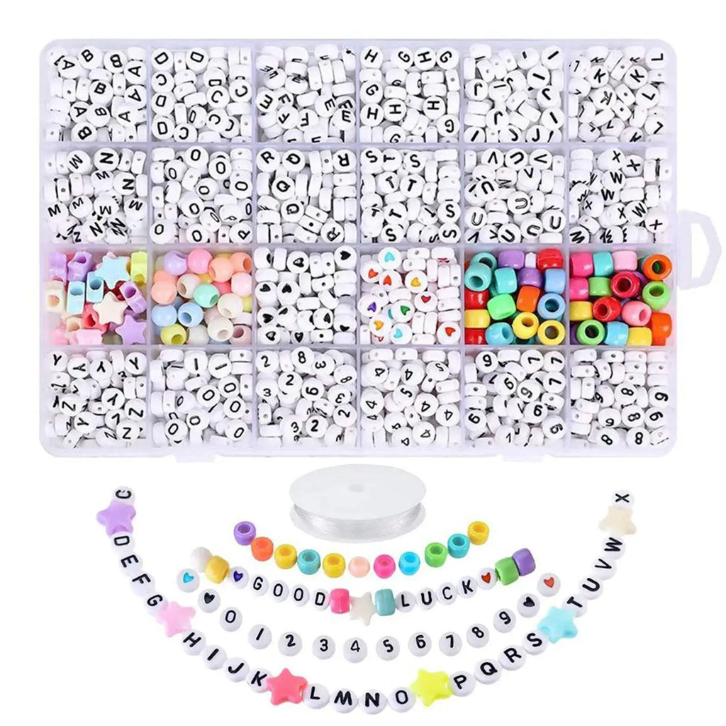 Large Hole Beads for DIY Jewelry Making - Letter Beads in Vibrant Colors