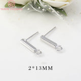 6PCS 24K Plated Brass Stud Earrings for Jewelry Making