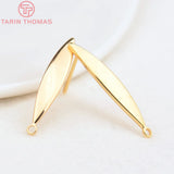 6PCS 4x24MM Hole 1.5MM 24K Brass Stud Earrings DIY Findings
