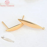 6PCS 4x24MM Hole 1.5MM 24K Brass Stud Earrings DIY Findings