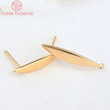 6PCS 4x24MM Hole 1.5MM 24K Brass Stud Earrings DIY Findings