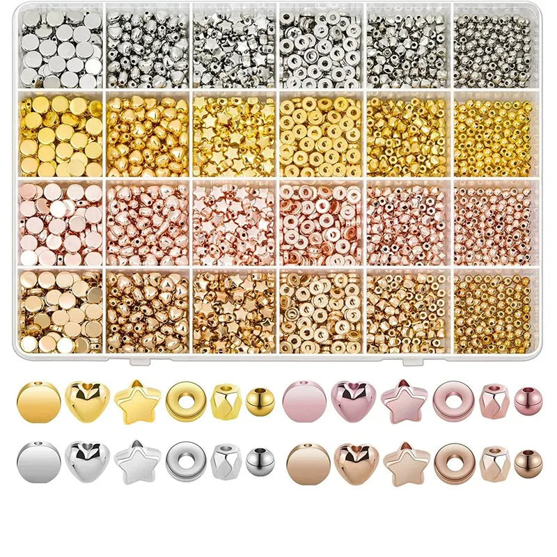2160-Piece Mixed Spacer Beads Set for Bracelet Making