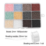 21600pcs 2mm Charm Czech Glass Seed Beads Round Loose Spacer Delica Beads