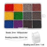 21600pcs 2mm Charm Czech Glass Seed Beads Round Loose Spacer Delica Beads