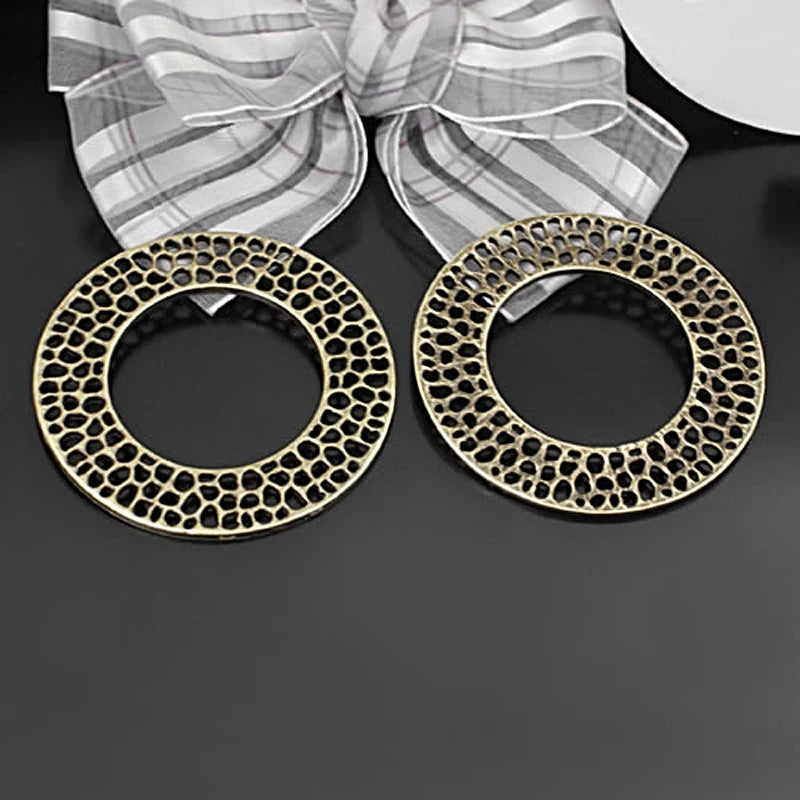 10PCS 49MM Antique Zinc Alloy Circle Pendants DIY Jewelry Findings
