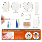 219Pcs Sublimation Ornament Blanks with Tassels Earring Hooks DIY Supply Craft