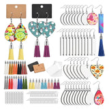 219Pcs Sublimation Ornament Blanks with Tassels Earring Hooks DIY Supply Craft