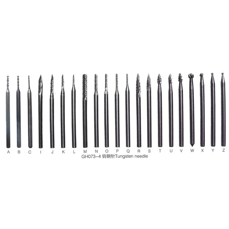 21PCS High Speed Tungsten Needle Dental Drill Set 2.35mm/3mm